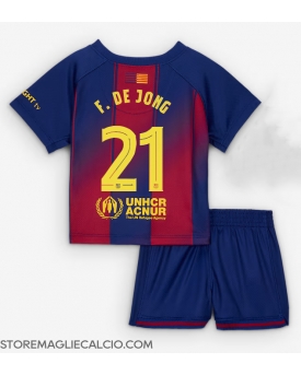 Barcelona Frenkie de Jong #21 Maglia Gara Casa Repliche 2025-26 Bambino Maniche Corte